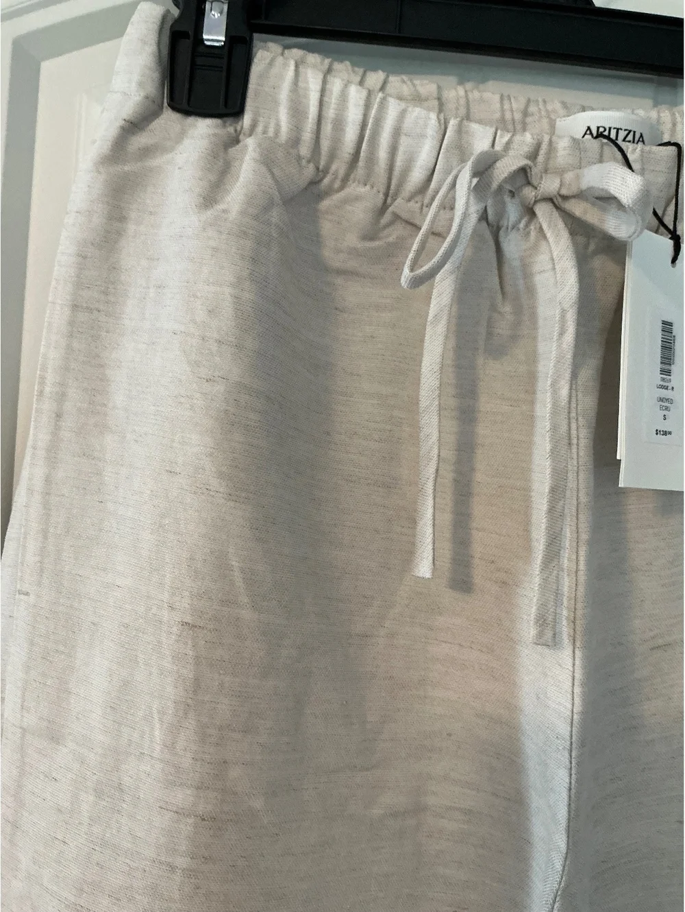 NWT Aritzia Cruise Linen Textured Lodge Pant Undyed Ecru size Small
